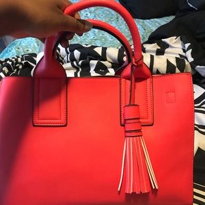 Justfab orange/red tassel handbag